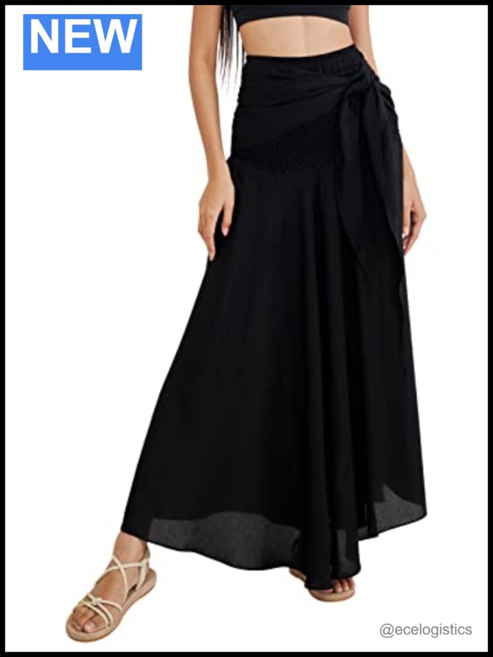 Boho Maxi Wrap Skirt Women's Bohemian Hippie Flowy Rayon Hand Wash